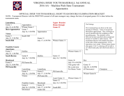 VIRGINIA DIXIE YOUTH BASEBALL 45th ANNUAL MAJOR LEAGUE