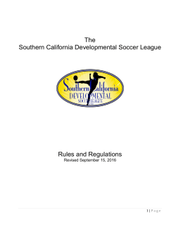 The Southern California Developmental Soccer League Rules and