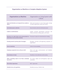 Organization as Machine or Complex Adaptive System