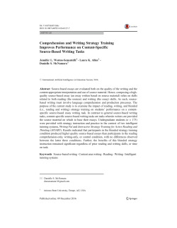 Comprehension and Writing Strategy Training Improves