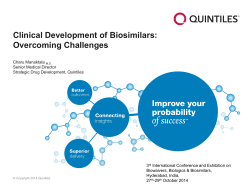 Challenges in Clinical Development of Biosimilars