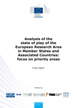 Analysis of the state of play of the European Research Area in
