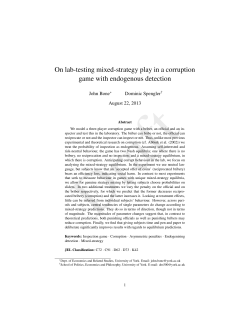 On lab-testing mixed-strategy play in a corruption