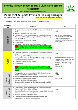 Bromley Borough Primary PE CPD Package O[...]