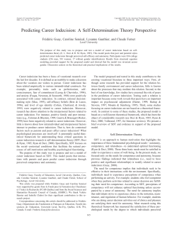 Predicting Career Indecision: A Self