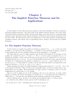 Chapter 3 The Implicit Function Theorem and Its Applications