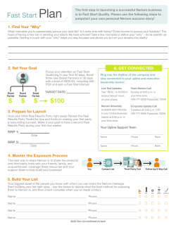 Fast Start Plan - Support Center