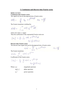 3. Continuous and discrete time Fourier series