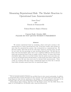 Measuring Reputational Risk: The Market Reaction to Operational
