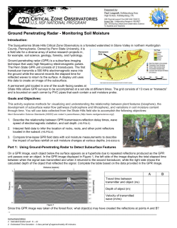 Ground Penetrating Radar - Monitoring Soil Moisture