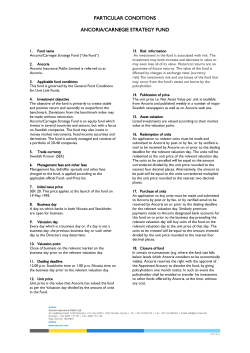 particular conditions ancoria/carnegie strategy
