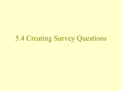2.4 Creating Survey Questions