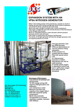 Specification VPSA N2-generator Type of Generator Injection in Nm