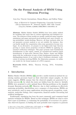 On the Formal Analysis of HMM Using Theorem Proving