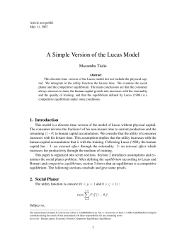 A Simple Version of the Lucas Model