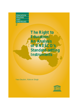 The Right to education: an analysis of UNESCO`s standard