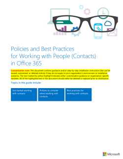 Best practices for working with contacts - Center