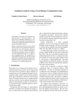Sentiment Analysis Using a Novel Human Computation Game