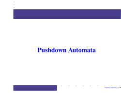 Pushdown Automata