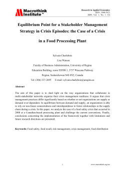 Equilibrium Point for a Stakeholder Management Strategy in Crisis