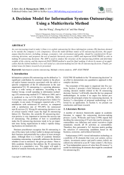 A Decision Model for Information Systems Outsourcing