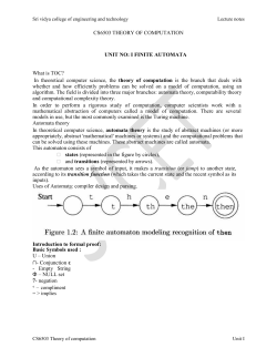CS6503 THEORY OF COMPUTATION UNIT NO