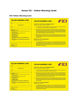 Annex III - Yellow Warning Cards