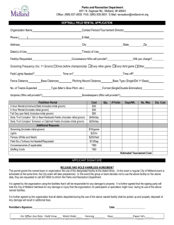 Field Rental Application Fillable