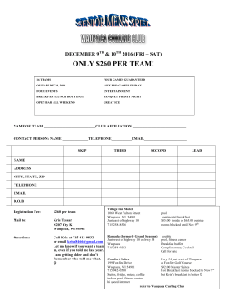 ONLY $260 PER TEAM! - Waupaca Curling Club