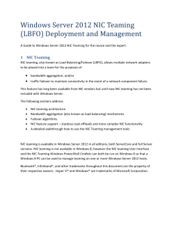 Managing NIC Teaming in Windows Server 2012