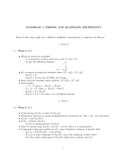 ALGEBRAIC K-THEORY AND QUADRATIC RECIPROCITY Much of