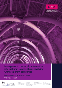 Management controls in automotive international joint