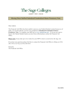 Stafford Loan Master Promissory Note