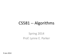 CS581 -- Algorithms - UTK-EECS