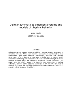 Cellular automata as emergent systems and models of physical