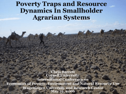 Poverty Traps and Resource Dynamics In Smallholder Agrarian