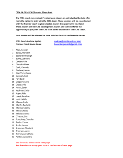 CESA 16 Girls ECNL/Premier Player Pool The ECNL coach may