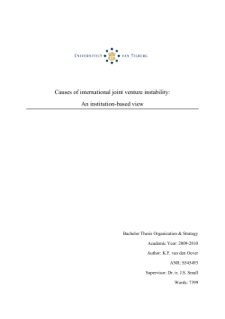 Causes of international joint venture instability: An institution