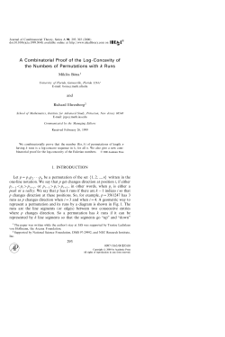 A Combinatorial Proof of the Log- Concavity of the Numbers of