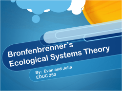 Bronfenbrenner*s Ecological Systems Theory