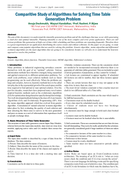 Comparitive Study of Algorithms for Solving Time Table