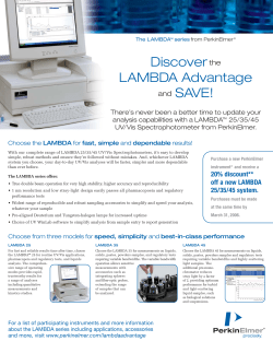 The LAMBDA&trade; 25/35/45 UV/Vis Spectrophotometer