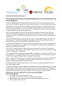 Next state government must prevent kids exiting state care into