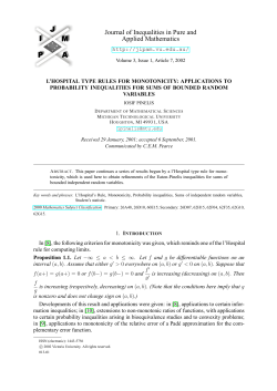 L`Hospital Type Rules for Monotonicity: Applications to Probability