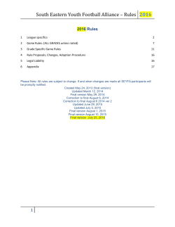 Oak Creek Youth Football &ndash; Game Rules