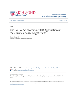 The Role of Nongovernmental Organizations in the Climate Change