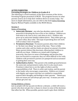 ACTIVE PARENTING Parenting Strategies for Children in Grades K