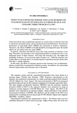Effects of Exposure Period and Lung Burden on Clearance Rate of