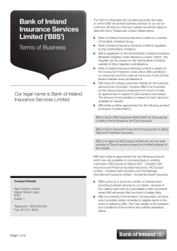 Bank of Ireland Insurance Services Limited (`BIIS`)