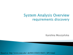 System Analysis Overview approaches, phases and requirements